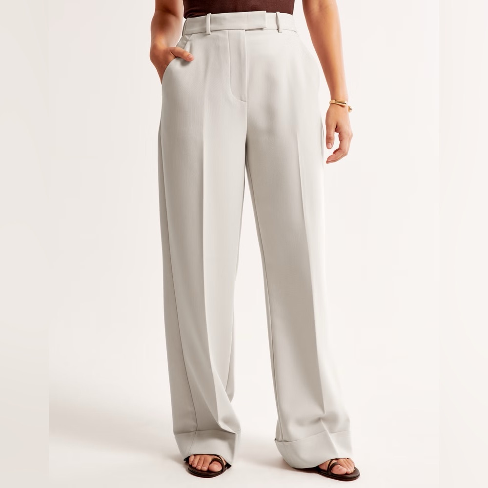 Curve Love Cuffed Hem Tailored Wide Leg Pant